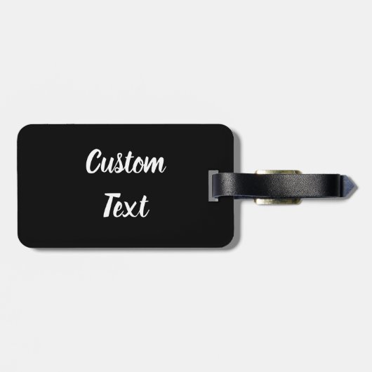 Benutzerdefinierter Text auf Schwarz mit weißem Sk Gepäckanhänger (Rückseite horizontal)