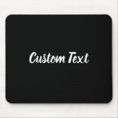 Benutzerdefinierter Text auf Schwarz mit weißem Sk Mousepad (Vorne)