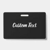 Benutzerdefinierter Text auf Schwarz mit weißer Sk Ausweis (Back)