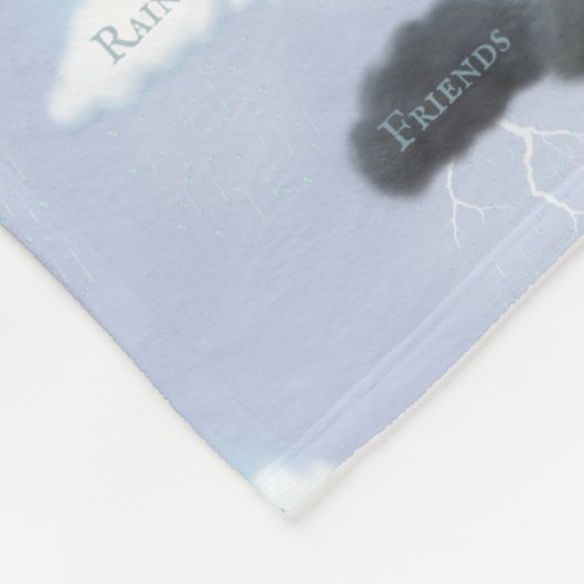 Benutzerdefinierter Text auf Wolken und Regenbogen Fleecedecke (Ecke)