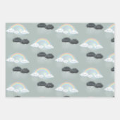 Benutzerdefinierter Text auf Wolken und Regenbogen Geschenkpapier Set (Vorderseite 3)