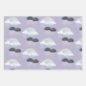 Benutzerdefinierter Text auf Wolken und Regenbogen Geschenkpapier Set (Vorderseite 2)
