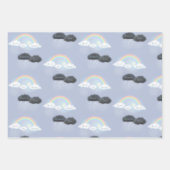 Benutzerdefinierter Text auf Wolken und Regenbogen Geschenkpapier Set (Vorderseite)