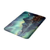 Benutzerdefinierter Text Aurora Borealis Badematte (Schrägansicht)