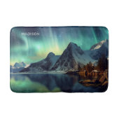 Benutzerdefinierter Text Aurora Borealis Badematte (Vorderseite)