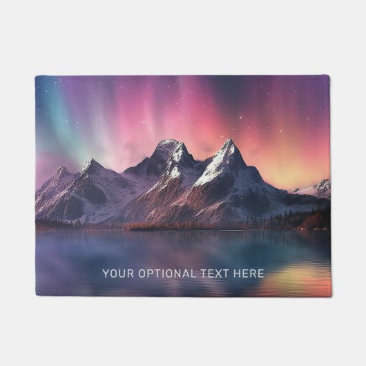 Benutzerdefinierter Text Aurora Borealis Fußmatte (Vorderseite)