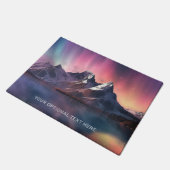 Benutzerdefinierter Text Aurora Borealis Fußmatte (Schrägansicht)