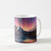 Benutzerdefinierter Text Aurora Borealis Kaffeetasse (VorderseiteRechts)