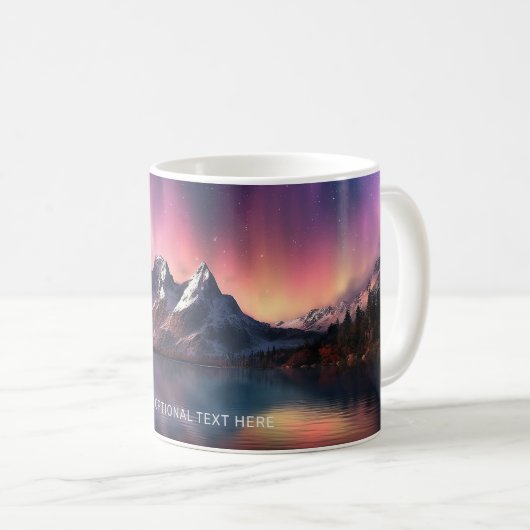 Benutzerdefinierter Text Aurora Borealis Kaffeetasse (VorderseiteRechts)