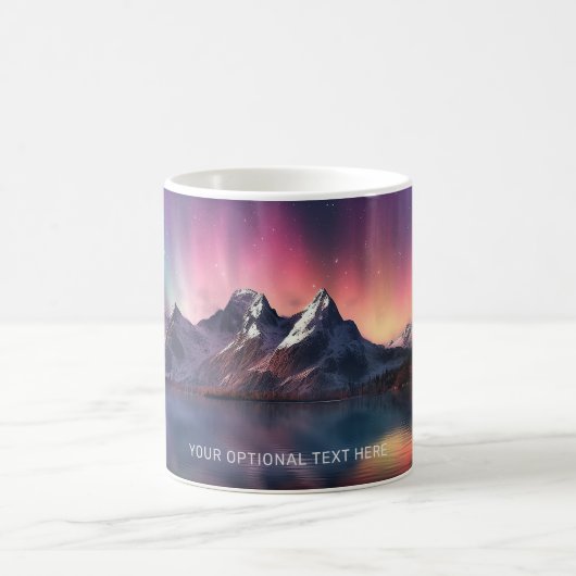 Benutzerdefinierter Text Aurora Borealis Kaffeetasse (Mittel)