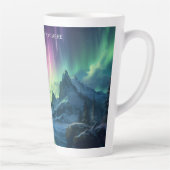 Benutzerdefinierter Text Aurora Borealis Milchtasse (Rechts)