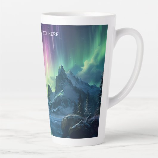 Benutzerdefinierter Text Aurora Borealis Milchtasse (Rechts)