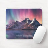 Benutzerdefinierter Text Aurora Borealis Mousepad (Mit Mouse)