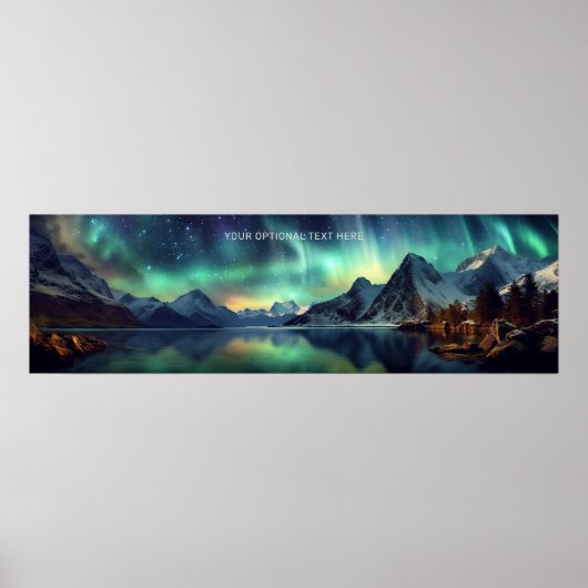 Benutzerdefinierter Text Aurora Borealis Poster (Vorne)