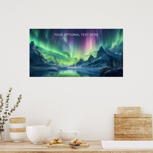 Benutzerdefinierter Text Aurora Borealis Poster (Küche)