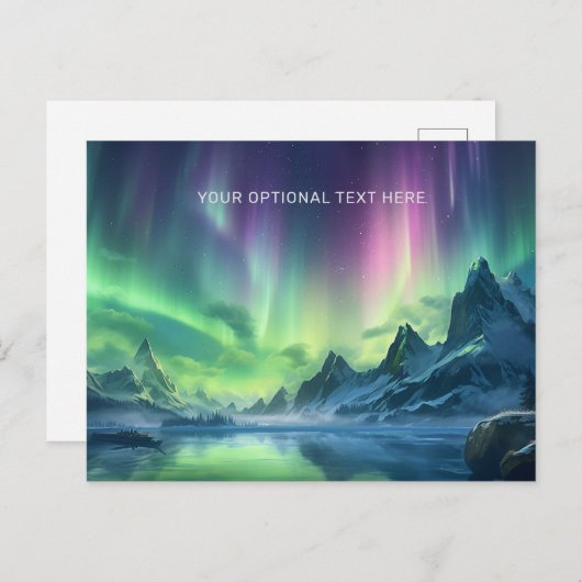 Benutzerdefinierter Text Aurora Borealis Postkarte (Vorne/Hinten)