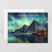 Benutzerdefinierter Text Aurora Borealis Postkarte (Vorne/Hinten)