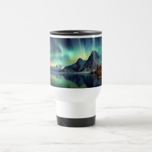 Benutzerdefinierter Text Aurora Borealis Reisebecher
