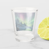 Benutzerdefinierter Text Aurora Borealis Schnapsglas (Rückseite)