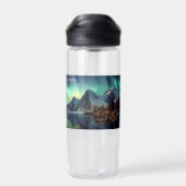 Benutzerdefinierter Text Aurora Borealis Trinkflasche (Rückseite)