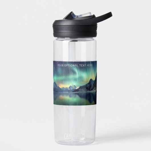 Benutzerdefinierter Text Aurora Borealis Trinkflasche (Links)
