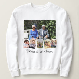Benutzerdefinierter Text aus 6 Fotos Sweatshirt
