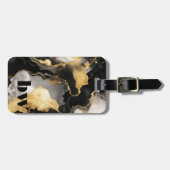 Benutzerdefinierter Text aus Schwarz und Gold Gepäckanhänger (Vorderseite horizontal)