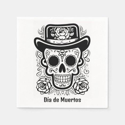 Benutzerdefinierter Text 💀 B/W (Farbe Ihrer eigen Serviette (Vorderseite)