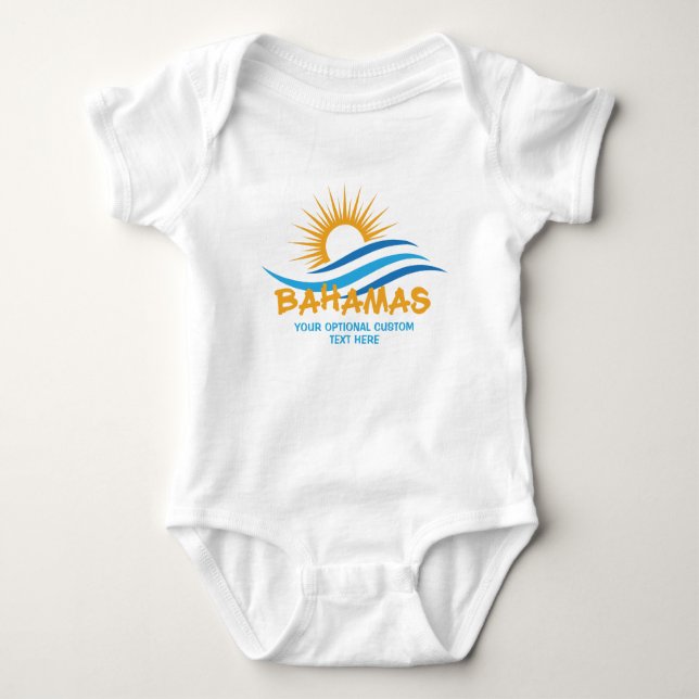 Benutzerdefinierter Text Bahamas Baby Strampler (Vorderseite)