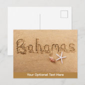 Benutzerdefinierter Text Bahamas Beach Postkarte (Vorne/Hinten)