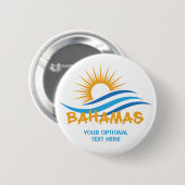 Benutzerdefinierter Text Bahamas Button (Vorne & Hinten)