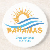 Benutzerdefinierter Text Bahamas Getränkeuntersetzer (Vorne)