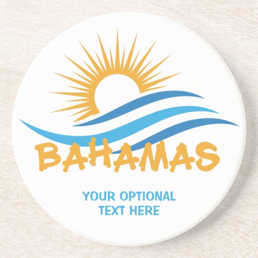Benutzerdefinierter Text Bahamas Getränkeuntersetzer (Vorne)