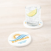 Benutzerdefinierter Text Bahamas Getränkeuntersetzer (Seite)