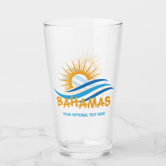 Benutzerdefinierter Text Bahamas Glas (Vorderseite)