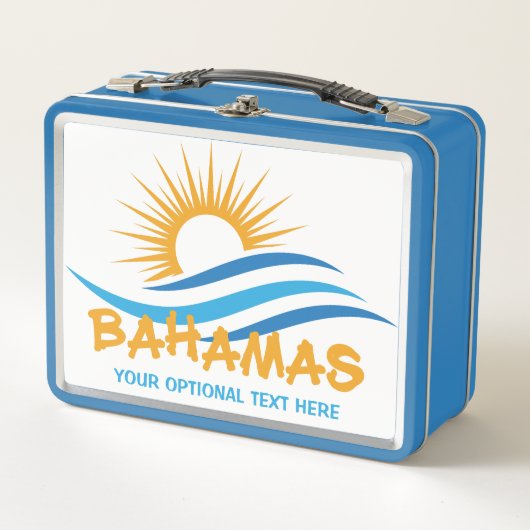 Benutzerdefinierter Text Bahamas Metall Brotdose (Vorderseite)