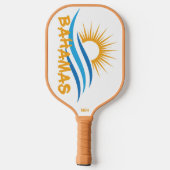 Benutzerdefinierter Text Bahamas Pickleball Schläger (Rückseite)