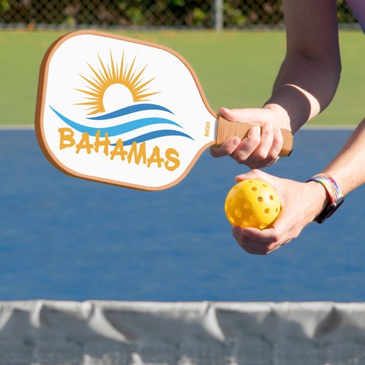 Benutzerdefinierter Text Bahamas Pickleball Schläger (InSitu)