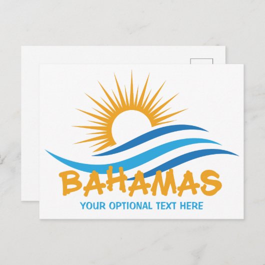 Benutzerdefinierter Text Bahamas Postkarte (Vorne/Hinten)