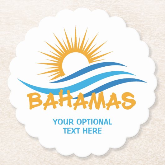 Benutzerdefinierter Text Bahamas Untersetzer (Vorderseite)
