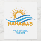 Benutzerdefinierter Text Bahamas Weinetikett (Einzelnes Label)