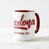Benutzerdefinierter Text Barcelona Tasse (VorderseiteRechts)