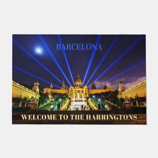 Benutzerdefinierter Text Barcelona-Tür Fußmatte (Vorderseite)