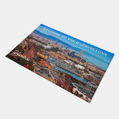 Benutzerdefinierter Text Barcelona-Tür Fußmatte (Schrägansicht)