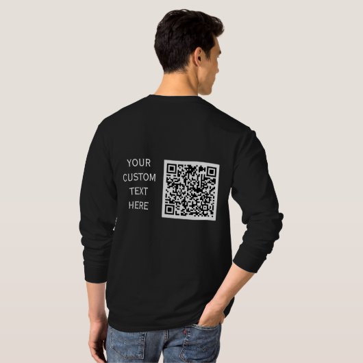 Benutzerdefinierter Text Barcode Geschäft T-Shirt (Schwarz voll)