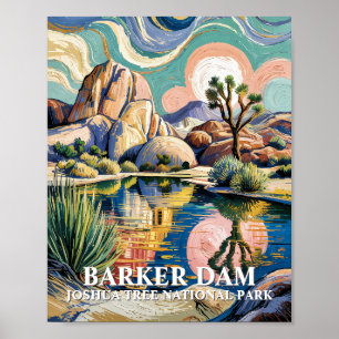 Benutzerdefinierter Text Barker Dam Joshua Tree Va Poster