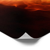 Benutzerdefinierter Text-Baseball auf Feuer Poster (Ecke)