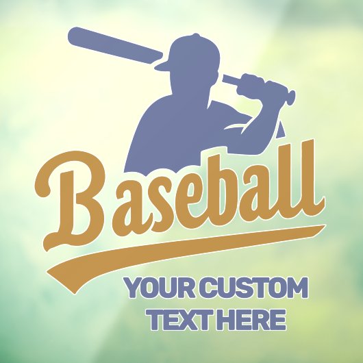 Benutzerdefinierter Text-Baseball-Player Fensteraufkleber (Blatt 3)