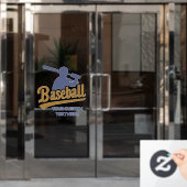 Benutzerdefinierter Text-Baseball-Player Fensteraufkleber (Büro Tür)