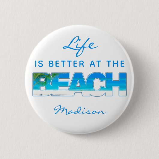 Benutzerdefinierter Text BEACH Button (Vorderseite)